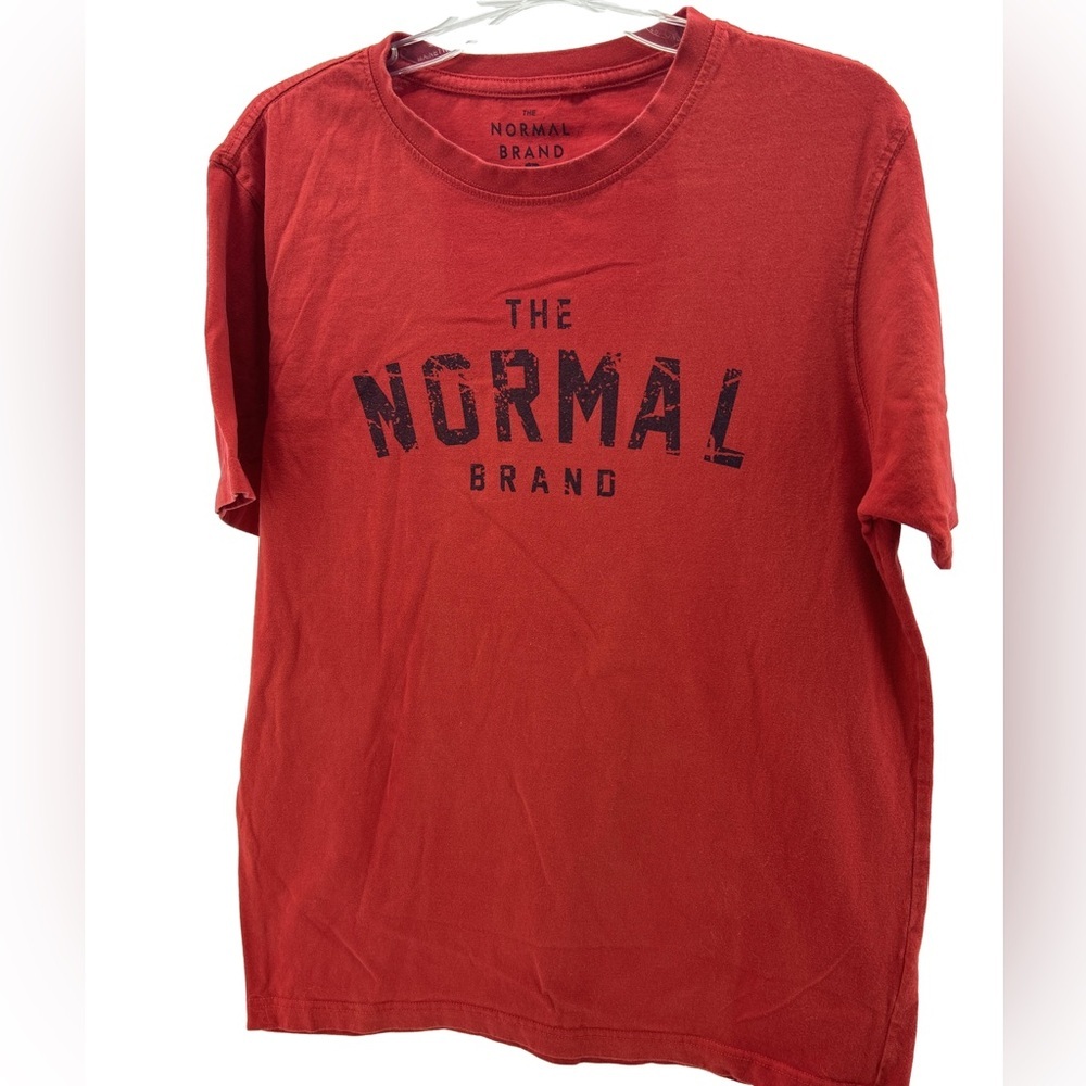 The Normal Brand Red Men’s T Shirt Navy Logo